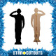 Figurine en carton Soldat qui fait le salut militaire style 2ème Guerre mondiale (silhouette - ombre) - 175 cm