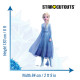 Figurine en carton Elsa La Reine des Neiges 2 en robe bleu déterminée Disney Haut - 182 cm Dimension 