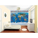 Papier peint enfant carte du monde Walltastic 305X244 CM