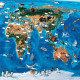 Papier peint enfant carte du monde Walltastic 305X244 CM