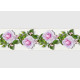 Frise auto-collante Fleurs roses et blanches feuilles vertes 1 rouleau