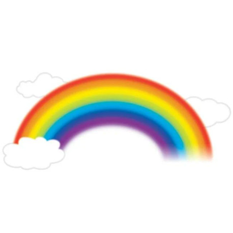 Stickers repositionnalble arc en ciel et troi nuages blancs