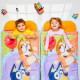 Lit d'appoint gonflable pour enfants - Bluey - motif Bluey et Bingo - avec sac de couchage inclus 150x62x20