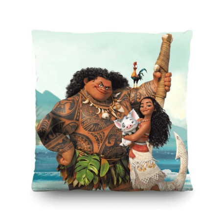 Coussin - Disney Vaiana Maui et Pua pig devant la mer