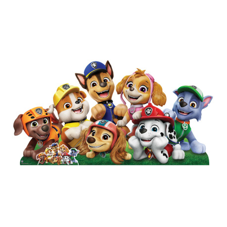 Figurine en carton pat patrouille 7 personnages horizontal - Haut 94 cm