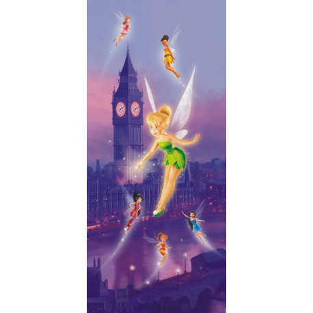 Poster porte Fée Clochette à Londres Disney Fairies intisse 90X202 CM