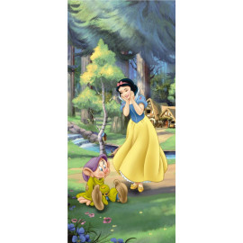 Poster porte Blanche neige et Simplet Princesse Disney intisse 90X202 CM