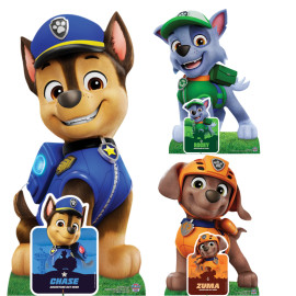 Figurine en carton Chase, Rocky et Zuma un jeu de memory Pat'patrouille 