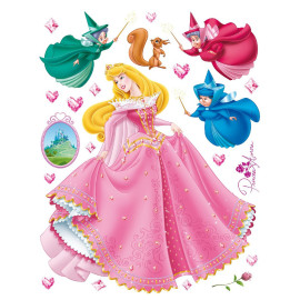 Sticker géant la Belle au Bois Dormant & les 3 fées Disney