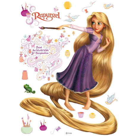 Sticker géant Princesse Raiponce pinceau Disney