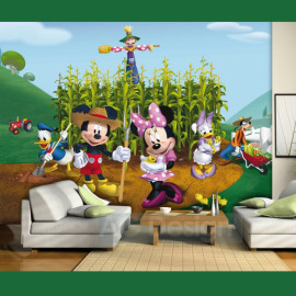Papier peint XXL intisse Le jardinage de Mickey & Minnie Disney 360X255 CM