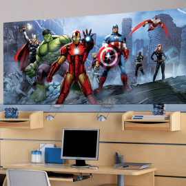 Poster géant équipe Avengers Marvel intisse 202X90 CM