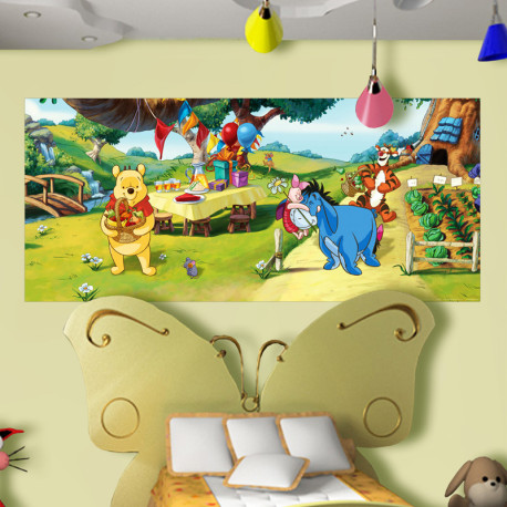 Poster géant Winnie l'Ourson Anniversaire Disney intisse 202X90 CM