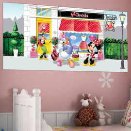 Poster géant la Boutique de Minnie & Clarabelle Disney intisse 202X90 CM