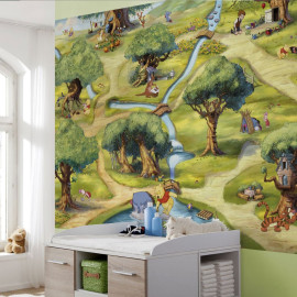 Papier peint Winnie et la foret des rêves bleus Disney 254X184 CM