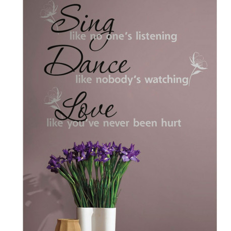 Stickers citation "Sing, Dance, Love" Roommates