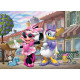Poster XXL intisse Minnie et Daisy en ville Disney 160X115 CM