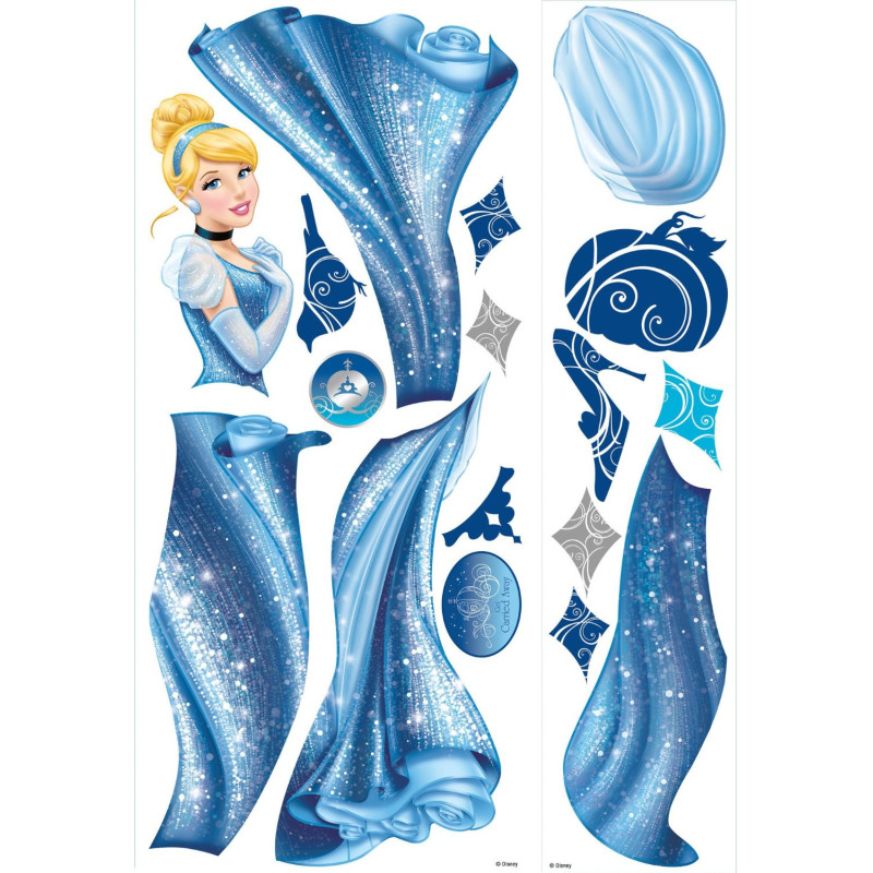 Verre paille Cendrillon Disney Cinderella princesse plastique bleu
