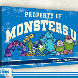 Tableau géant Monstres Academy Bleu Disney
