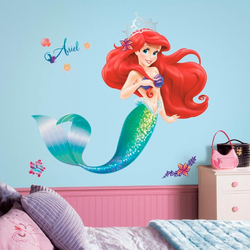 Stickers géant Ariel La Petite Sirène Disney  Sticker sur Découvrez les  stickers et et décalcos pour enfant sur Déco de Héros