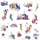 18 Stickers Fée Clochette Disney Fairies Flowers Repositionnables