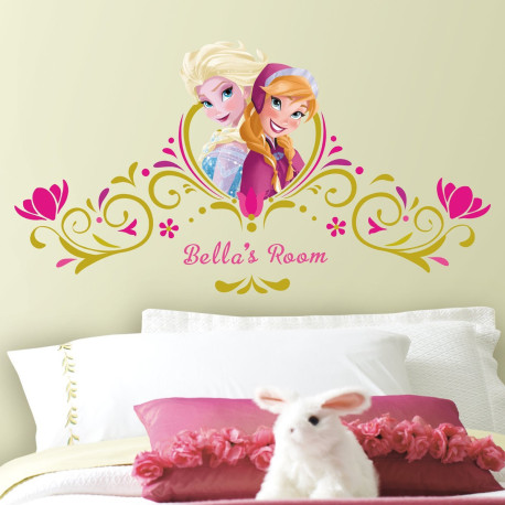 Stickers géant tete de lit personnalisable La Reine des Neiges Disney