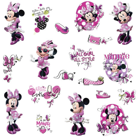 19 Stickers Fashionista Minnie Mouse Disney