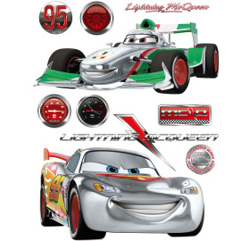 Stickers géant Cars Flash McQueen & Francesco Bernoulli Silver Disney