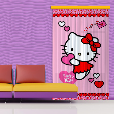 Rideaux Hello Kitty Coeur Sanrio-Occultant : 140x245 cm