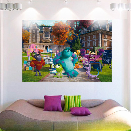 Poster XXL intisse Monstres Academy Pixar 160X115 CM