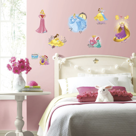 25 Stickers scintillants Princesse Disney Repositionnables