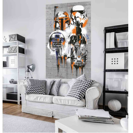 Poster géant intissé Personnages Star Wars en graffiti  Poster sur Papier  peint pour enfant sur Déco de Héros