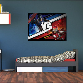 Poster M Captain America vs Iron Man Marvel intisse 160X115 CM