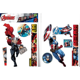 Stickers géant Captain America et Thor Marvel