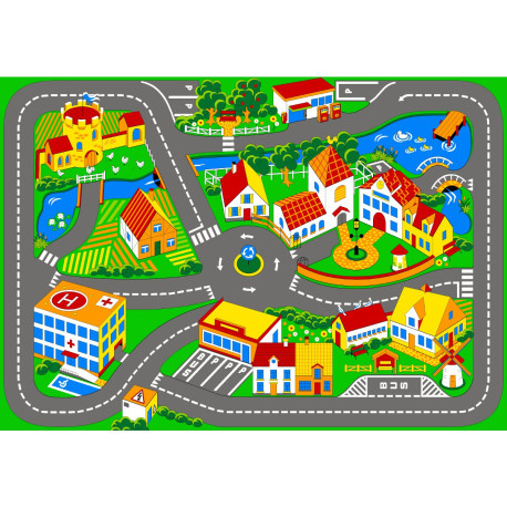 Achat Tapis de jeu pour enfant - voiture dans la ville 95 x 133 cm