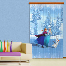 Rideaux La Reine des Neiges Glace Disney - Voilage : 140x245 cm