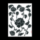 Tiffany, Sticker mural fleurs noires et grises - 50x70 cm