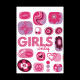 Girls Only, Sticker mural avec motifs rose et vilolet Love, peace, fleurs - 50x70 cm