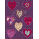 Valentine, Sticker mural 8 grands cœurs roses et violets - 50x70 cm