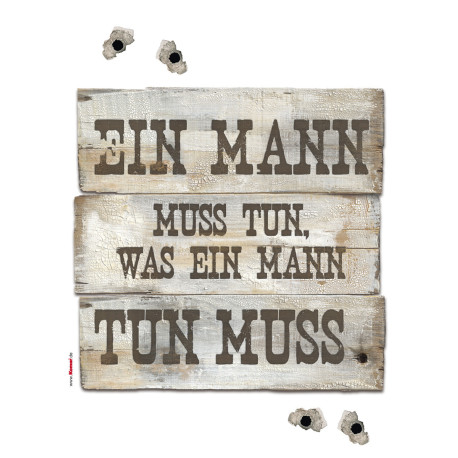 détail du sticker murale slogan vintage "Ein Mann muss..." 50x70 cm