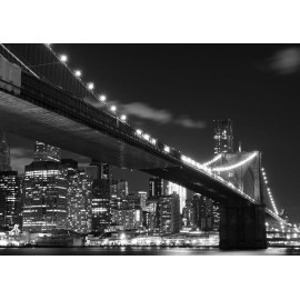 Papier Peint New York Brooklyn Bridge Noir Blanc 360x254 cm