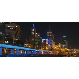 Night city Melbourne, photo murale, 202 x 90 cm, 1 part