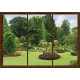 Window in garden , photo murale intissée, 360x270 cm, 4 parties