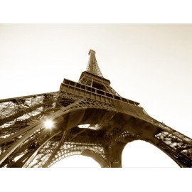 Photo murale intissé Tour Eiffel noir et blanc -360x270 cm, 4 parties