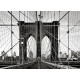 Papier Peint New York Brooklyn Bridge Front Noir Blanc 160x110 cm