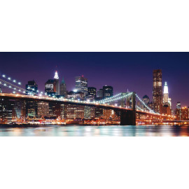 Brooklyn Bridge at night, photo murale intissée, 202 x 90 cm, 1 part