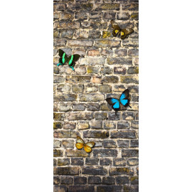 Butterfly on the wall, intissé photo mural, 90 x 202 cm, 1 part