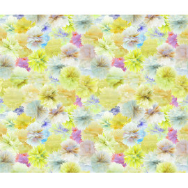Flowers, rideau imprimés fleurs multicolores 180x160 cm, 2 parts