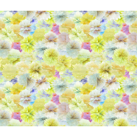 Flowers, rideau imprimés fleurs multicolores 180x160 cm, 2 parts