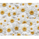 Flowers, Marguerite rideau imprimés Zoom sur de très grandes fleurs blanches et jaunes 180x160 cm, 2 parts